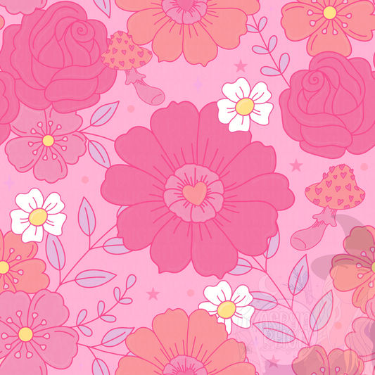 Valentine Floral - pink background