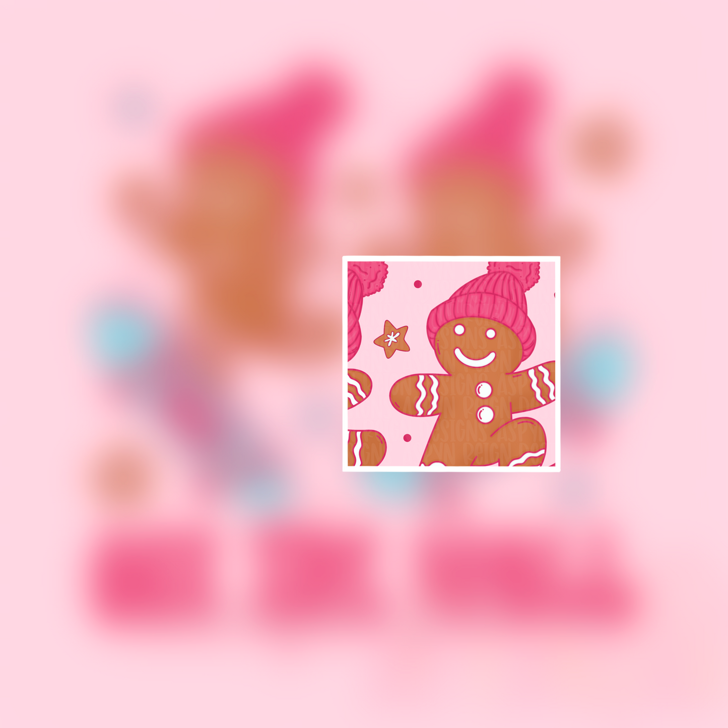 Girly Skating Gingerbread Men - PNG