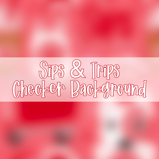 Sips & Trips | Red Checkered Background