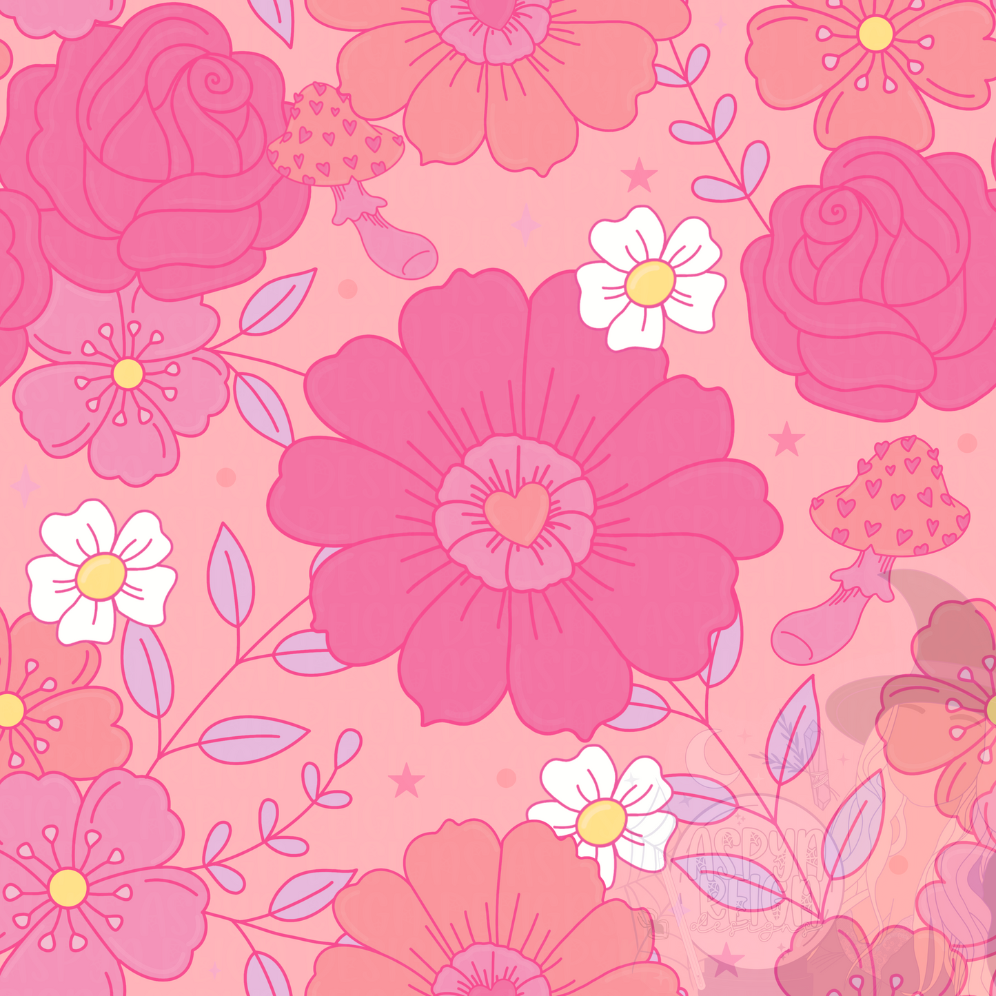 Valentine Floral - orange background